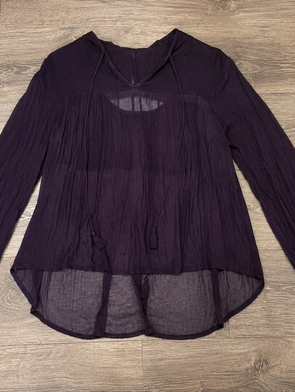 Free People Embroidered Boho Peasant Blouse - Small - Picture 3 of 4